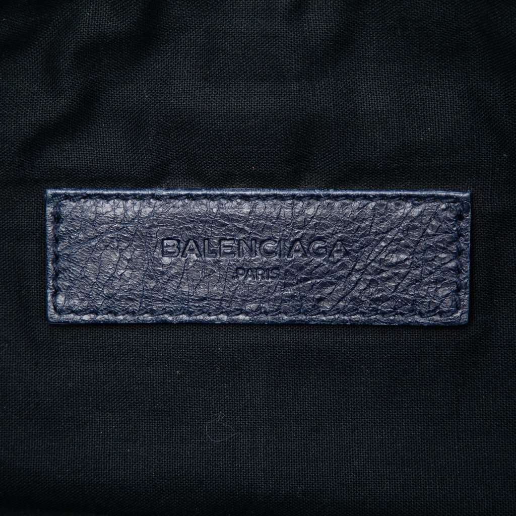 Balenciaga Lambskin Motocross Classic Clip M Clutch Blue Leather Very good - Box View