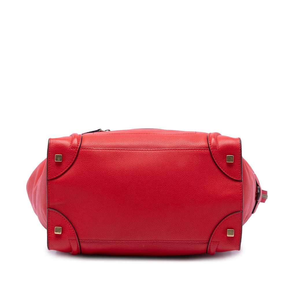 Celine Mini Grained Calfskin Luggage Tote Red Leather Very good condition - Inside View