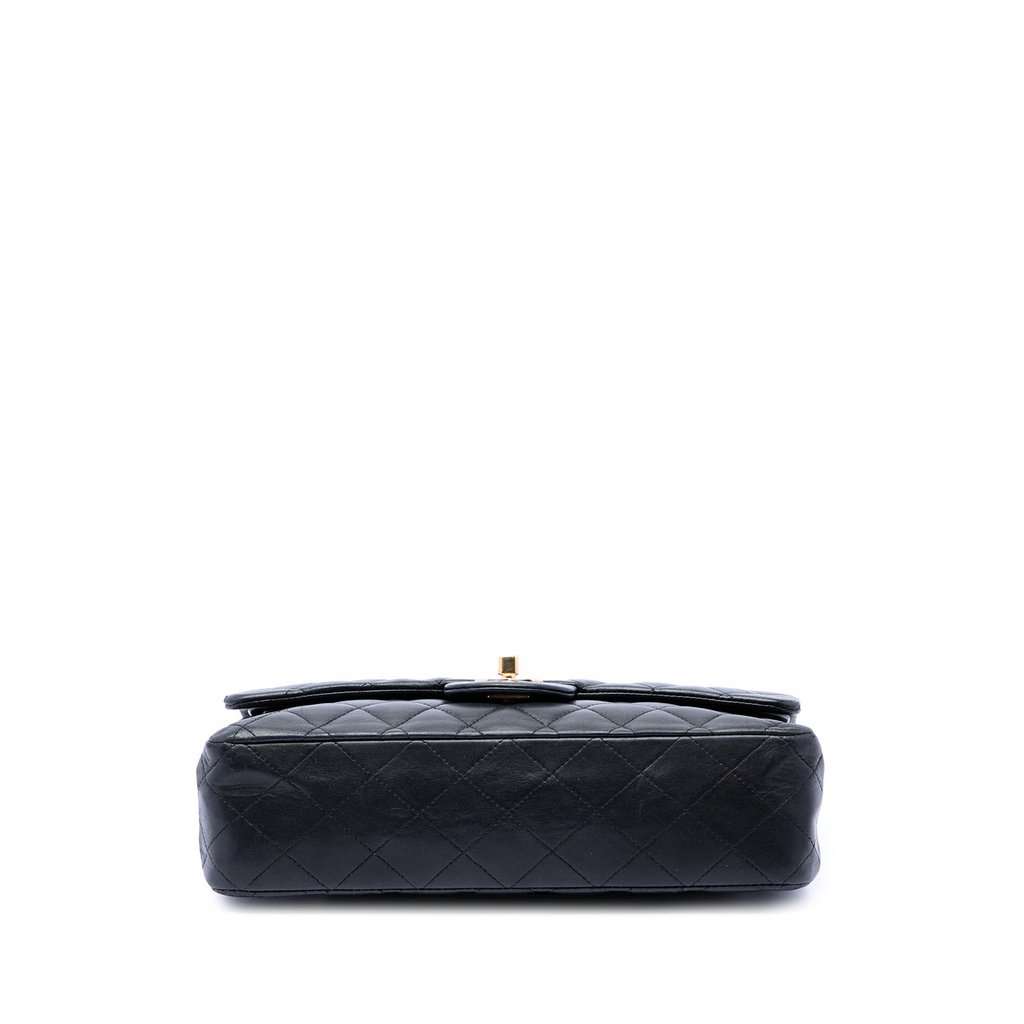Chanel Medium Classic Lambskin Double Flap Black Leather Very good - Inside View