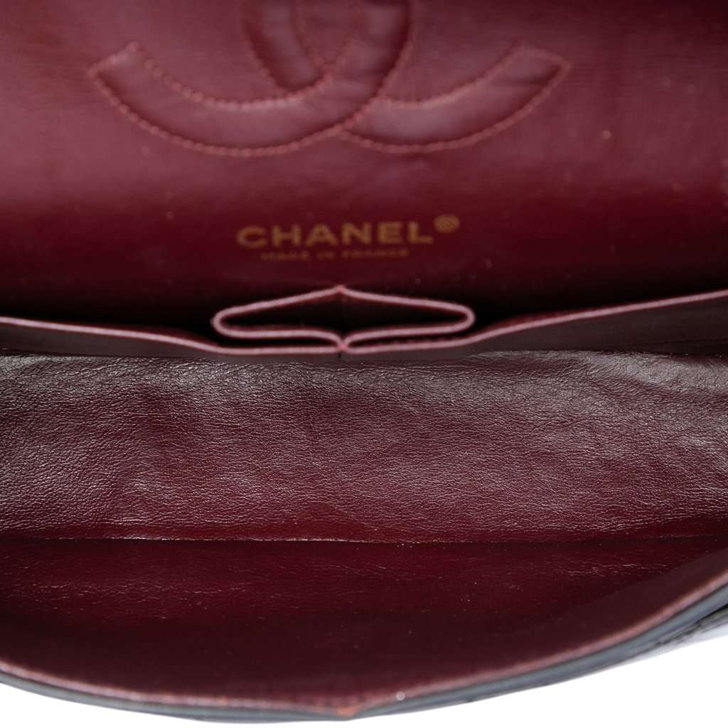 Chanel Medium Classic Lambskin Double Flap Black Leather Very good - Model View
