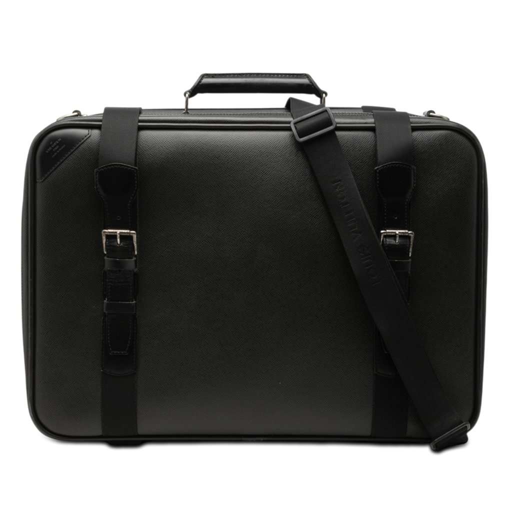 Louis Vuitton Taiga Satellite 53 Luggage Black Leather Very good - Front View