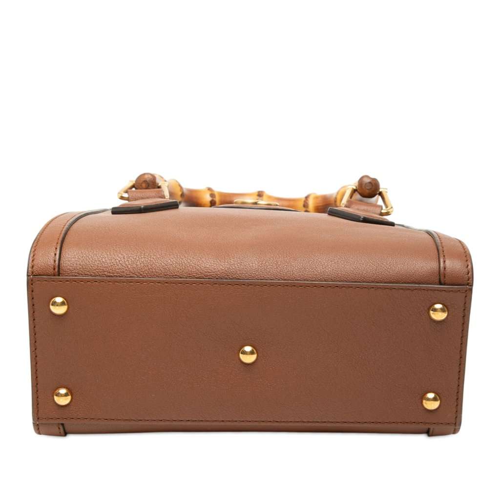 Gucci Mini Calfskin Bamboo Diana Satchel Brown Leather Very good - Inside View