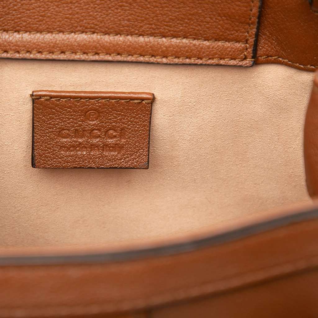 Gucci Mini Calfskin Bamboo Diana Satchel Brown Leather Very good - Box View