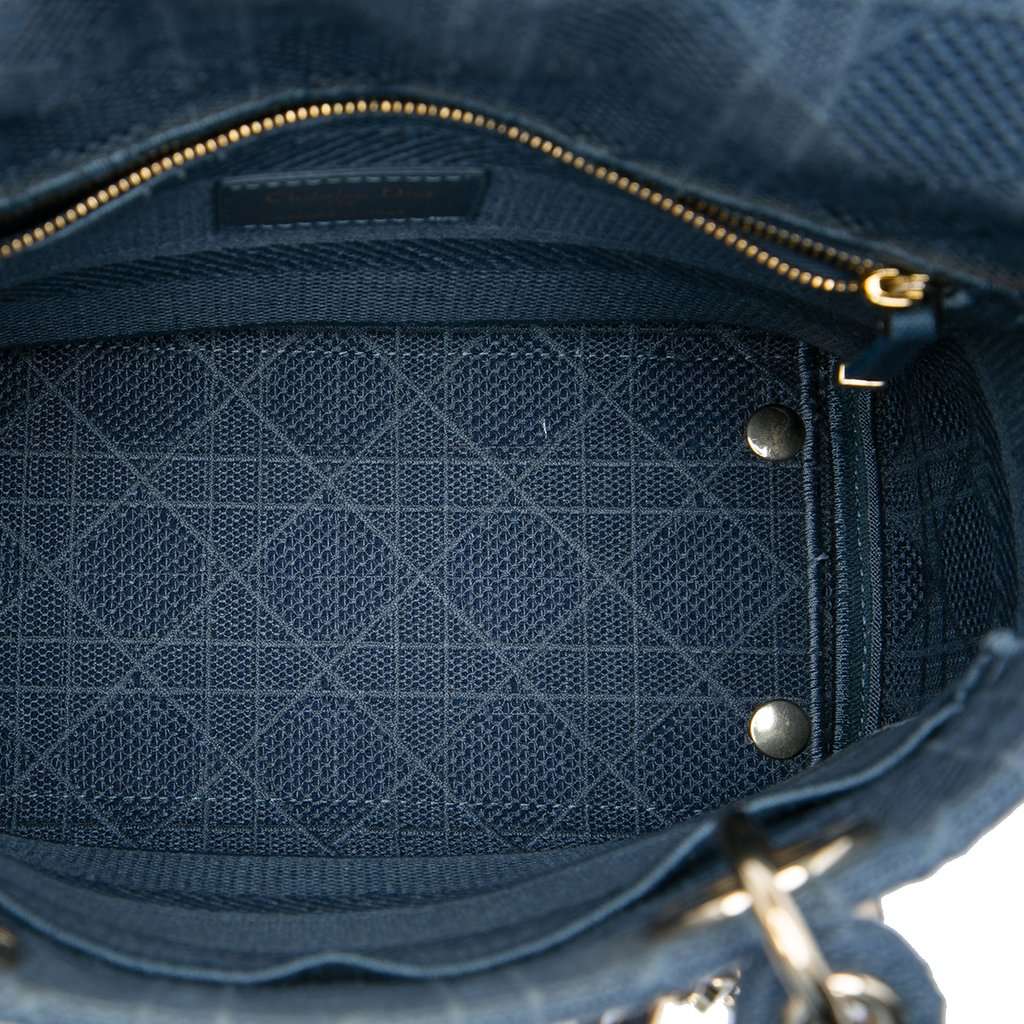 Dior Medium Canvas Cannage Lady D Lite Blue Very good condition - Model View