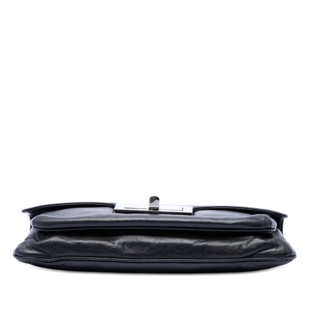 Chanel Lambskin Giant Mademoiselle Turnlock Flap Black Leather Very good condition - Inside View