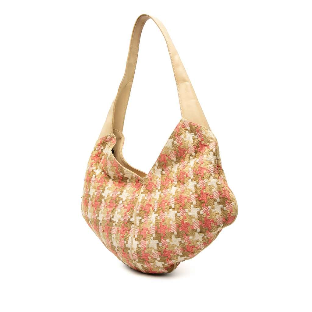 LOEWE Tweed Houndstooth Hobo Beige Very good condition - Back View