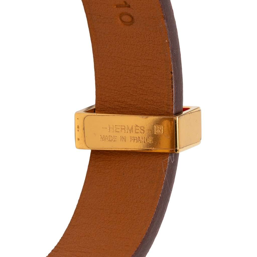 Hermès Narrow Swift As de Coeur Bracelet Red Leather Very good condition - Model View
