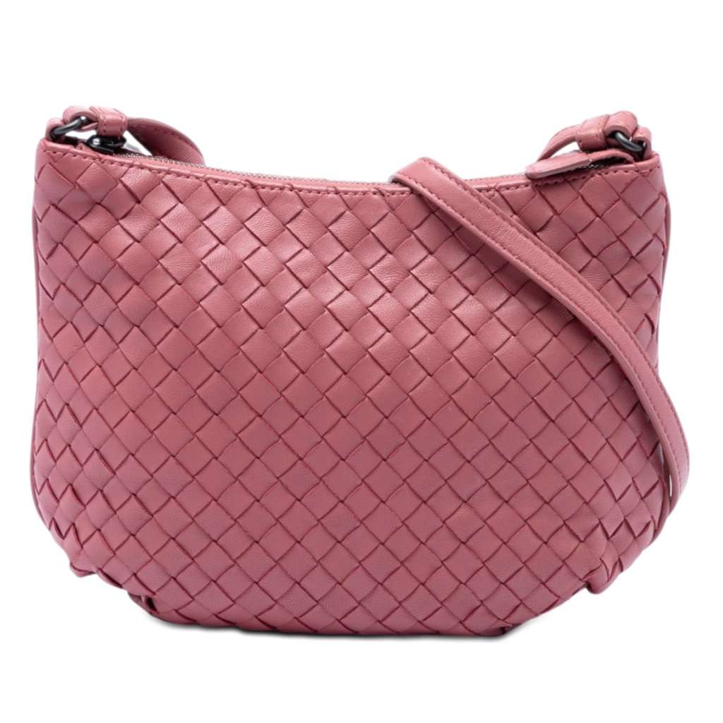 Bottega Veneta Nappa Intrecciato Crossbody Pink Leather Very good condition - Front View
