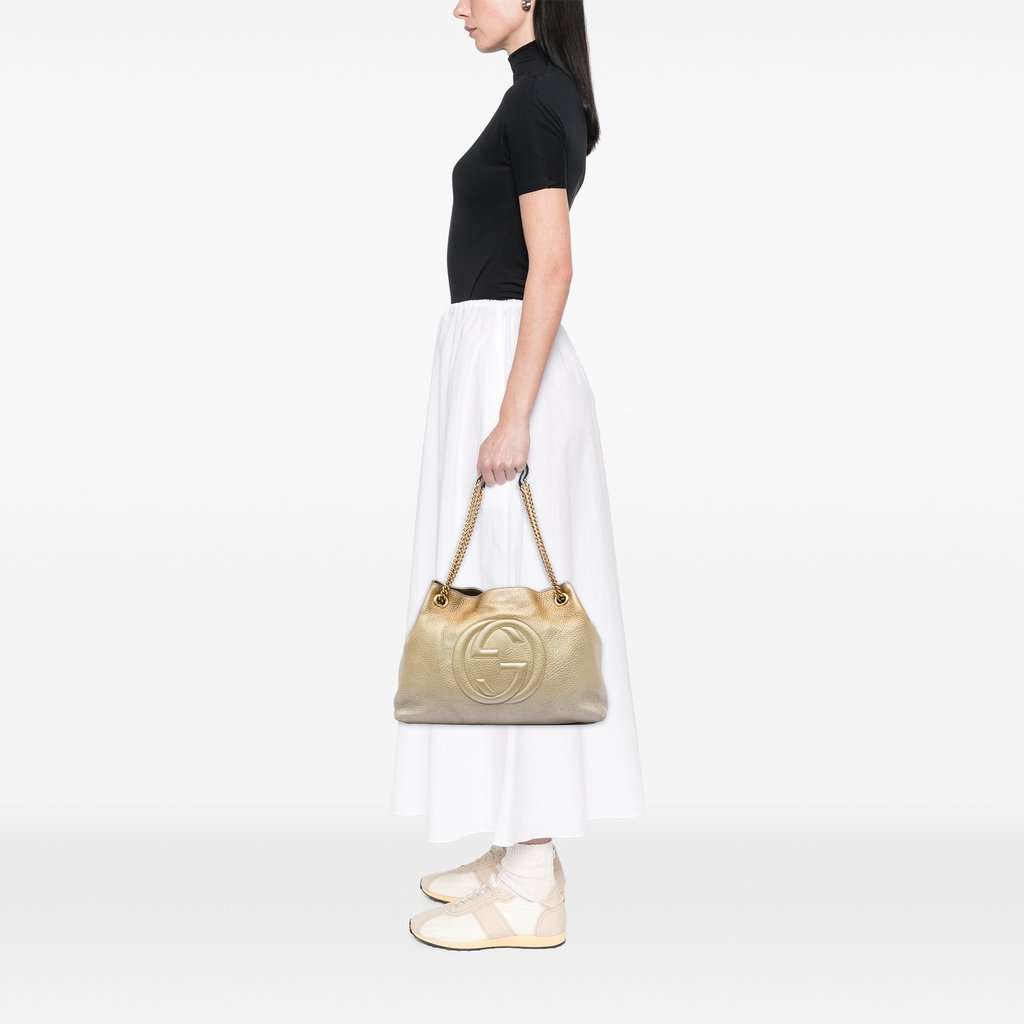 Gucci Medium Ombre Calfskin Soho Chain Tote Gold Leather Very good - Box View