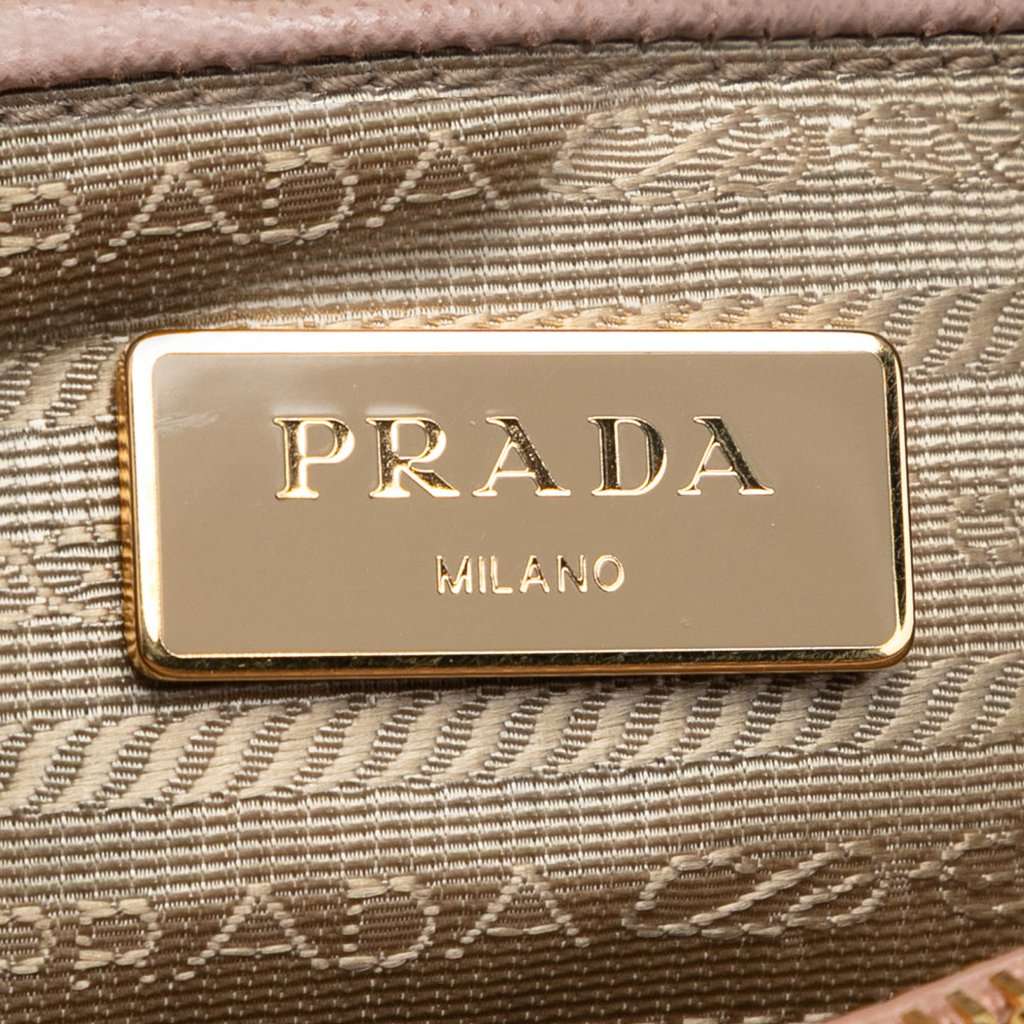 Prada Large Saffiano Lux Promenade Satchel Pink Leather Very good condition - Box View