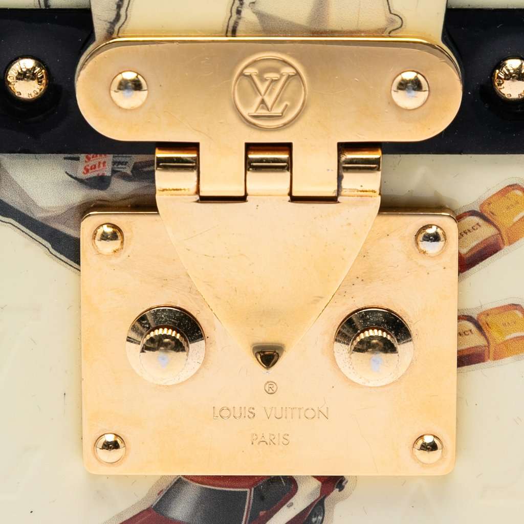 Louis Vuitton Monogram Vernis Stickers Petite Malle Beige Leather Good condition - Box View