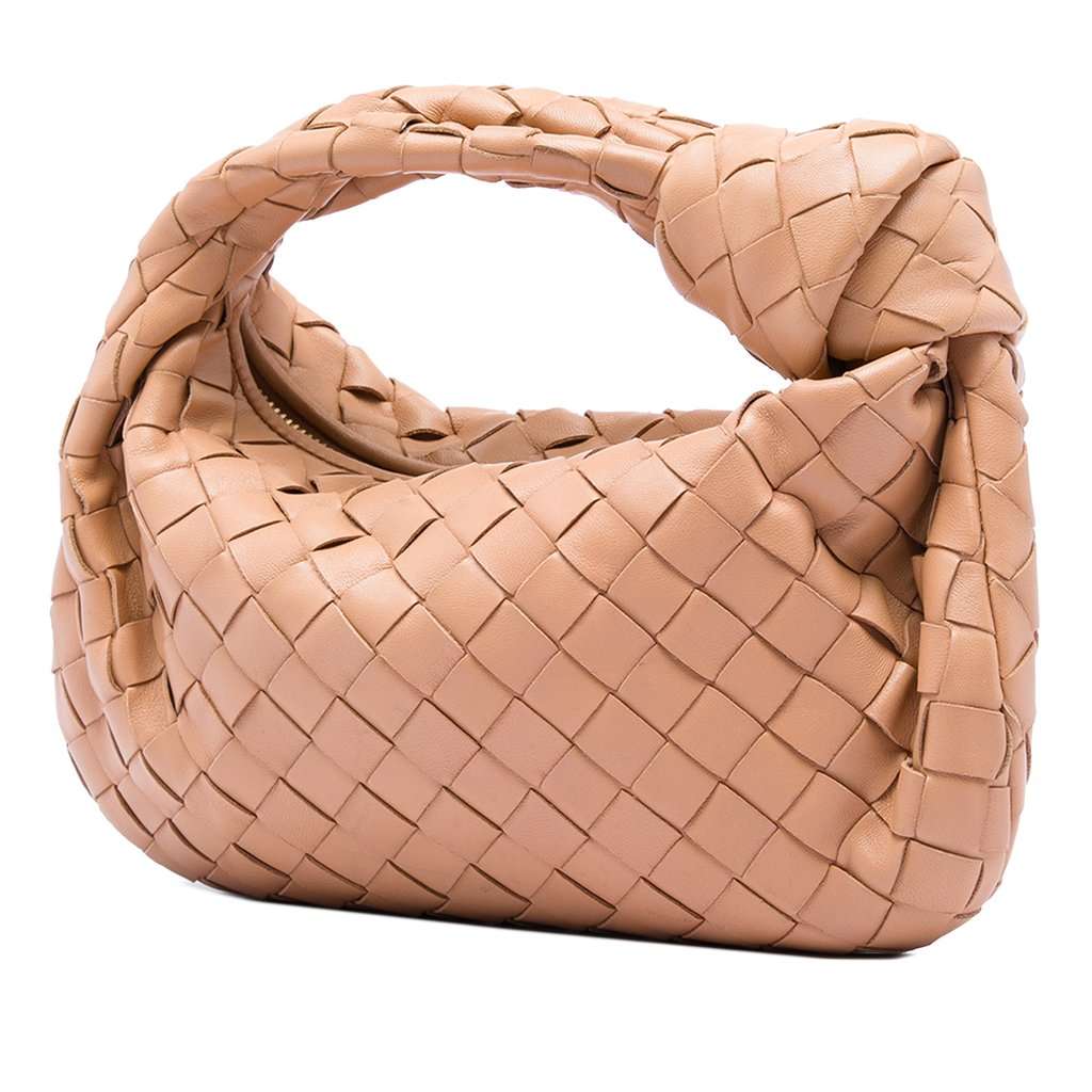 Bottega Veneta Mini Nappa Intrecciato Jodie Beige Leather Very good - Back View