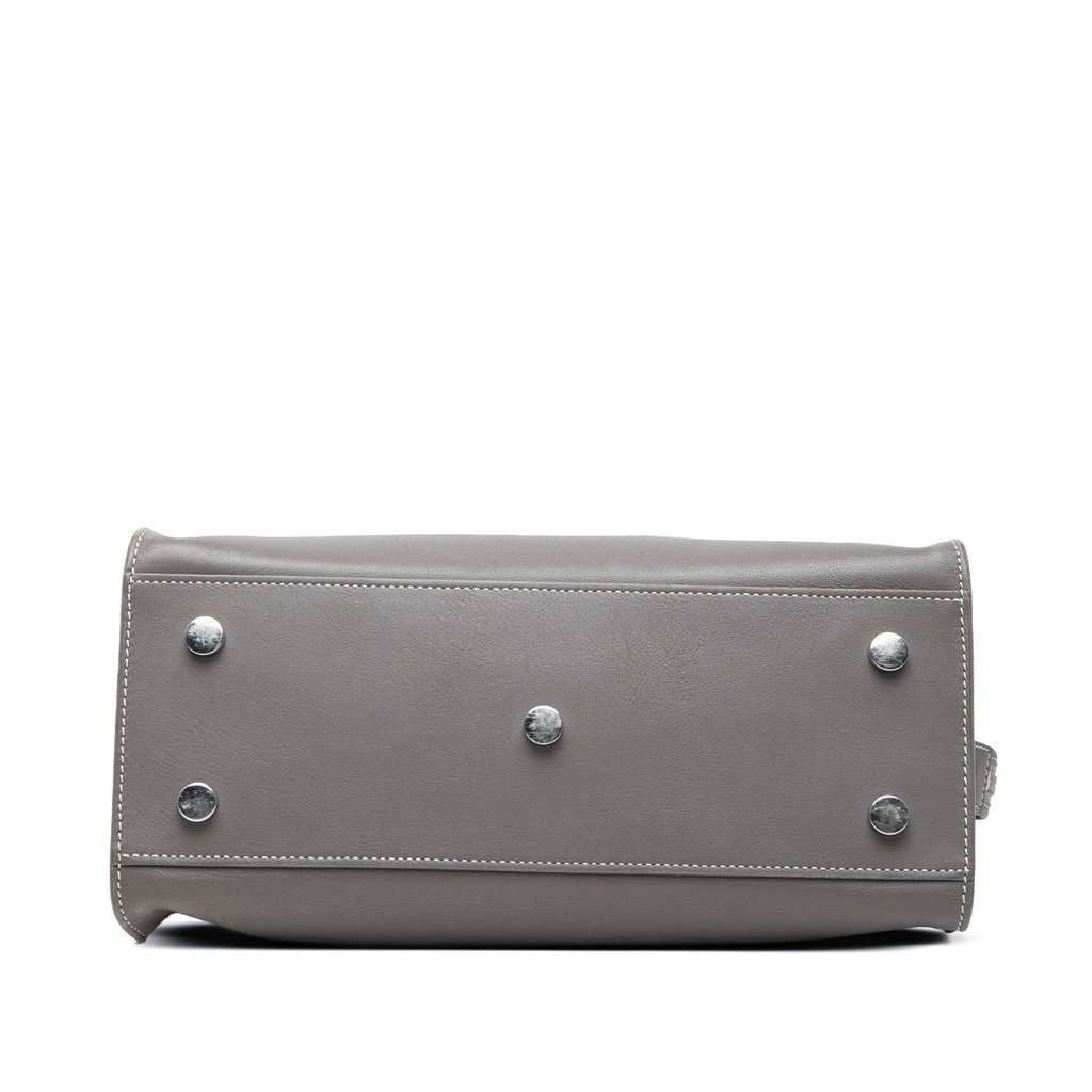 Saint Laurent Baby Leather Monogram Downtown Cabas Satchel Grey Leather Very good - Inside View
