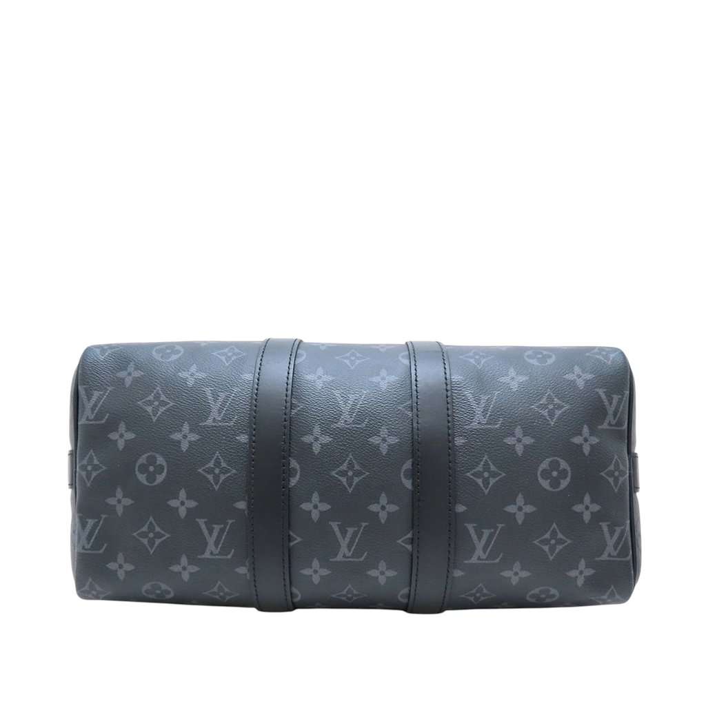 Louis Vuitton Monogram Eclipse Keepall Bandouliere 35 Black Very good condition - Back View