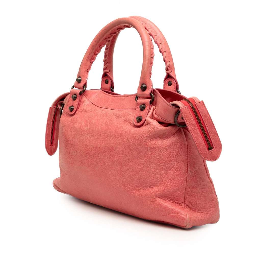 Balenciaga Lambskin Motocross Classic Town Satchel Pink Leather Very good condition - Back View
