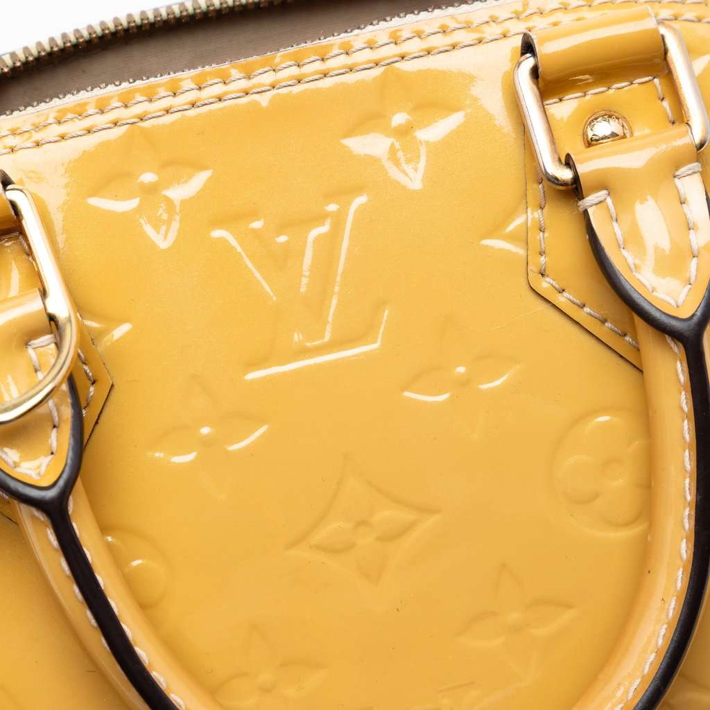 Louis Vuitton Monogram Vernis Alma BB Yellow Leather Very good condition - Box View