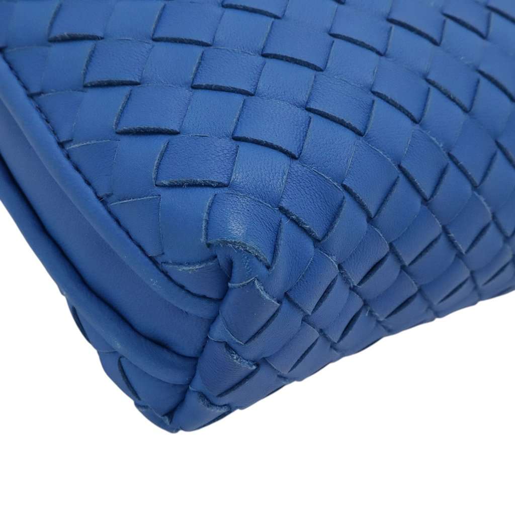 Bottega Veneta Nappa Intrecciato Nodini Crossbody Blue Leather Very good condition - Inside View