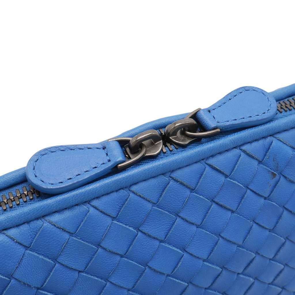 Bottega Veneta Nappa Intrecciato Nodini Crossbody Blue Leather Very good condition - Box View