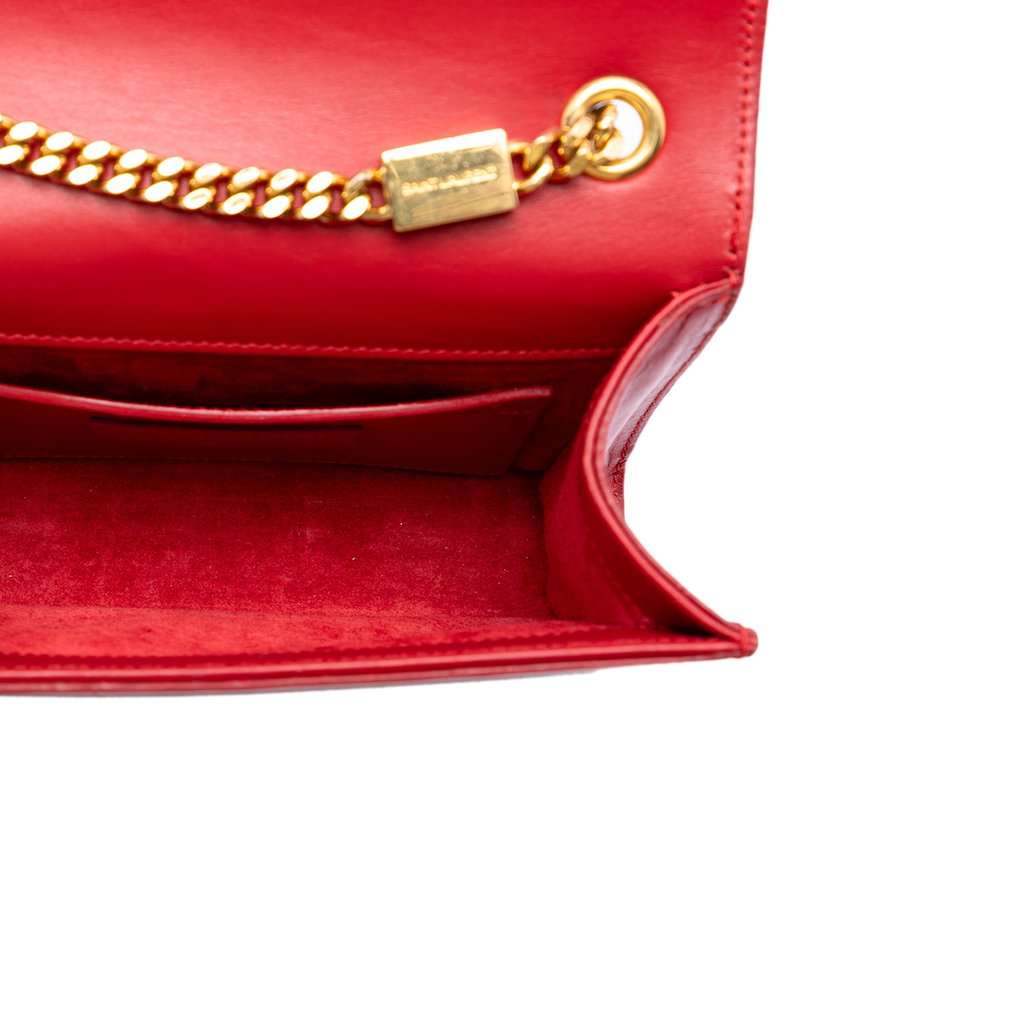 Saint Laurent Small Smooth Calfskin Monogram Kate Tassel Crossbody Red Leather Very good condition - Model View