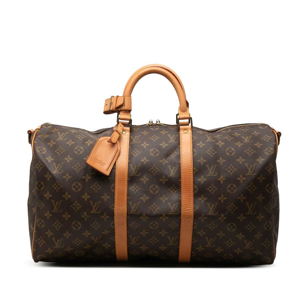Louis Vuitton Monogram Keepall Bandouliere 50 Brown Very good - Front View