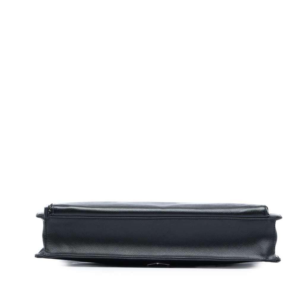 Prada Saffiano Cuir Travel Front Zip Pocket Briefcase Black Leather Very good - Inside View