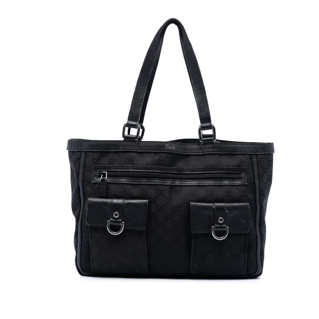Gucci GG Canvas Abbey D Ring Pocket Tote Black Good condition - Front View