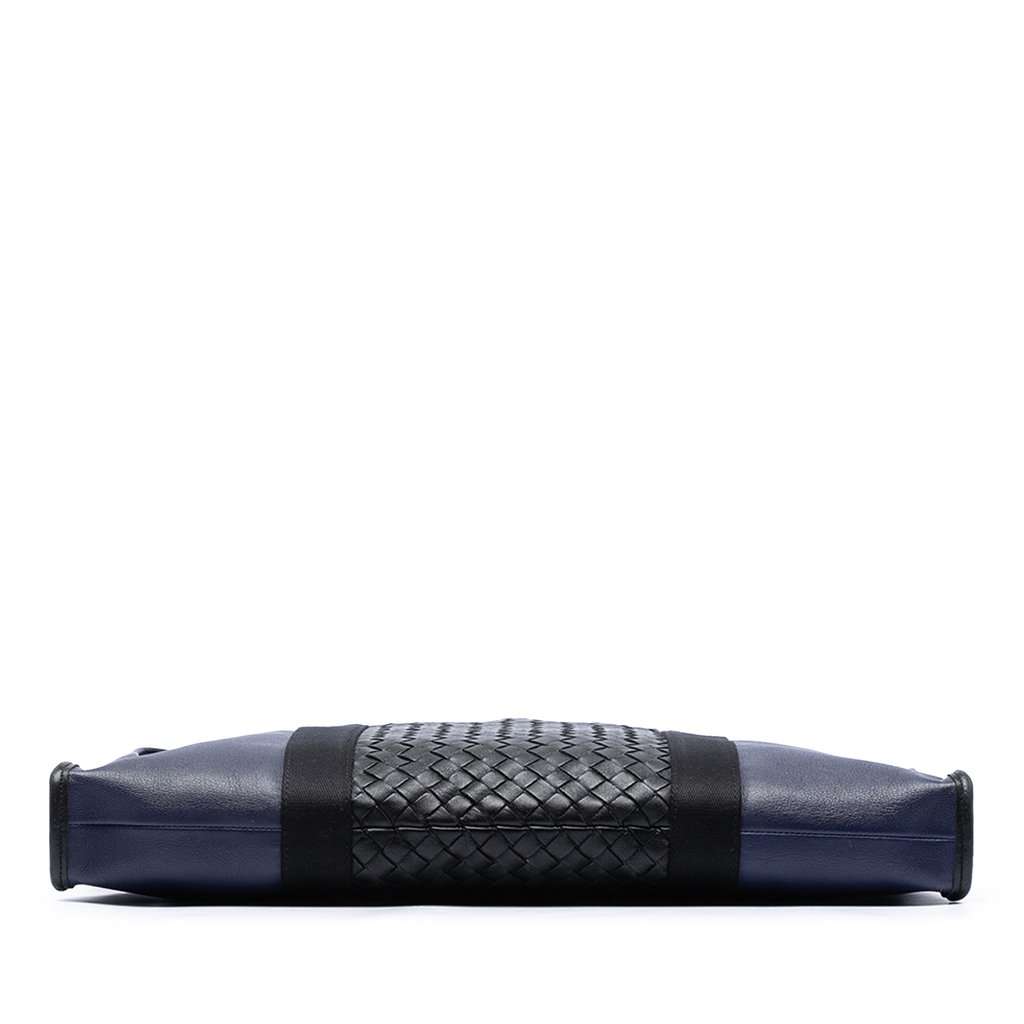 Bottega Veneta Bicolor Intrecciato Trimmed Nappa Business Bag Blue Leather Very good condition - Inside View
