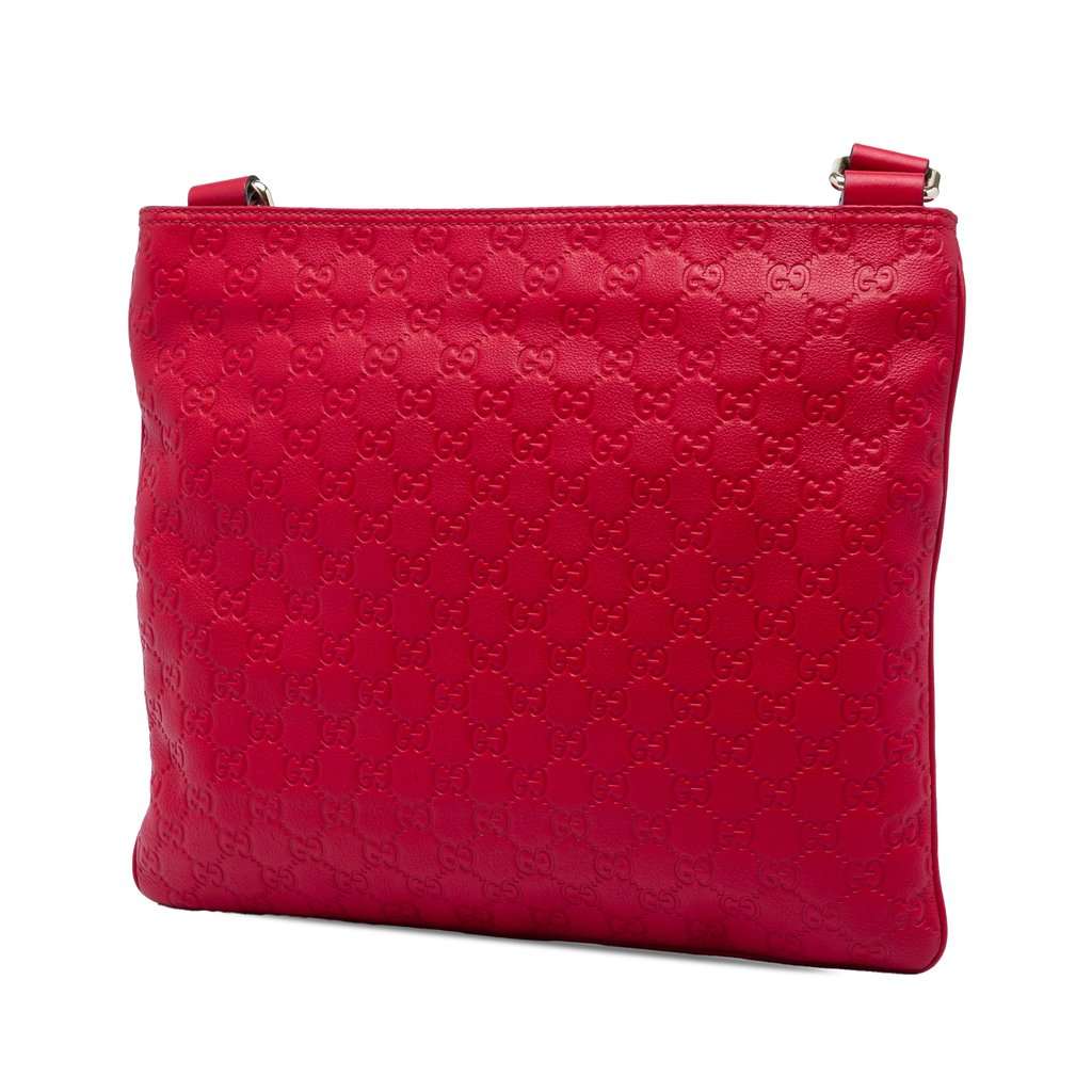 Gucci Guccissima Crossbody Red Leather Very good - Back View