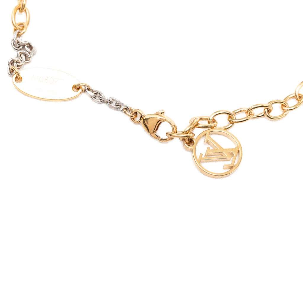 Louis Vuitton Gold Plated and Silver Plated Logomania Bracelet Gold Metal Very good - Model View