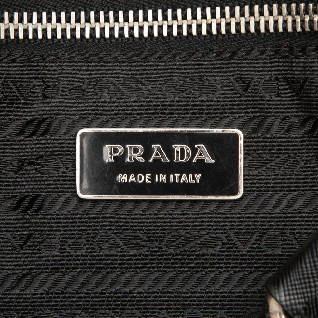 Prada Saffiano Trimmed Tessuto Tote Black Very good condition - Box View