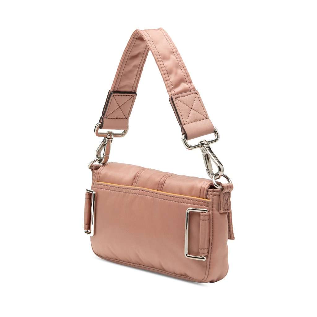 Fendi Porter Yoshida Nylon Baguette Satchel Pink Very good condition - Back View