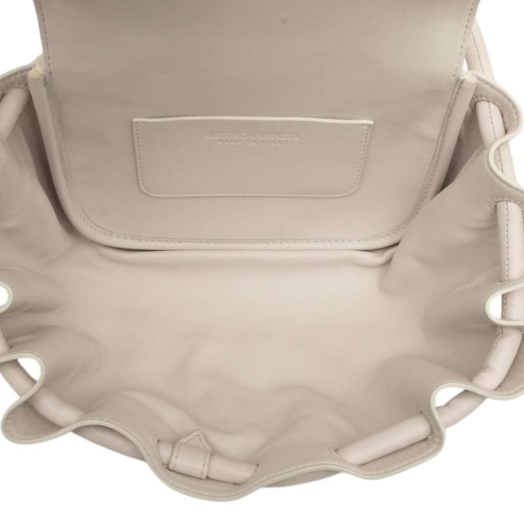 Bottega Veneta Small Lambskin Beak Crossbody Silver Leather Very good - Model View