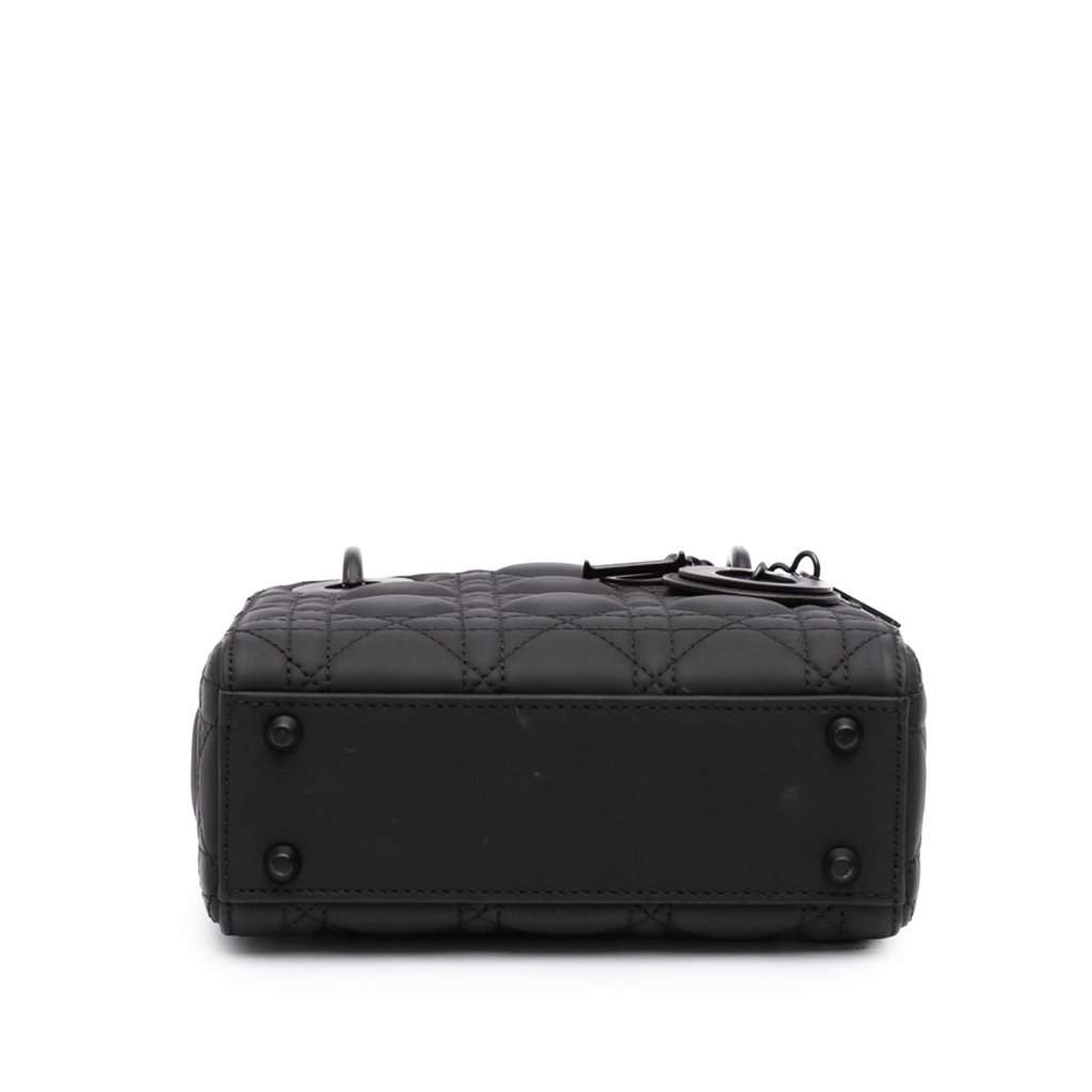 Dior Mini Ultra Matte Calfskin Cannage Lady Dior Black Leather Very good - Inside View