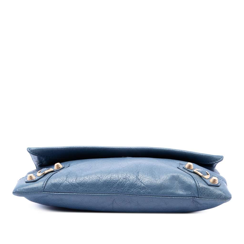 Balenciaga Lambskin Motocross Giant 12 Envelope Clutch With Strap Blue Leather Very good condition - Inside View
