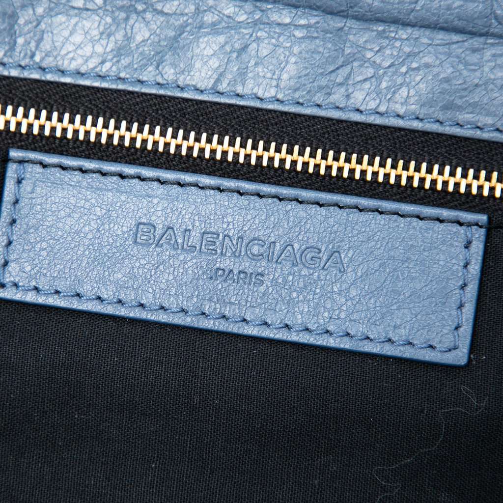 Balenciaga Lambskin Motocross Giant 12 Envelope Clutch With Strap Blue Leather Very good condition - Box View
