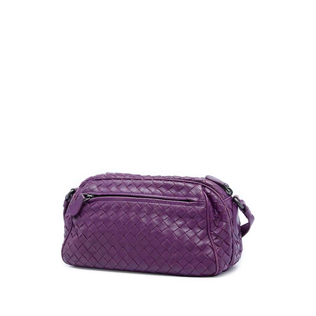 Bottega Veneta Nappa Intrecciato Camera Bag Purple Leather Very good - Back View