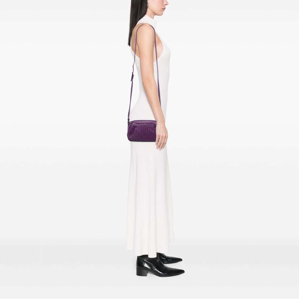 Bottega Veneta Nappa Intrecciato Camera Bag Purple Leather Very good - Box View