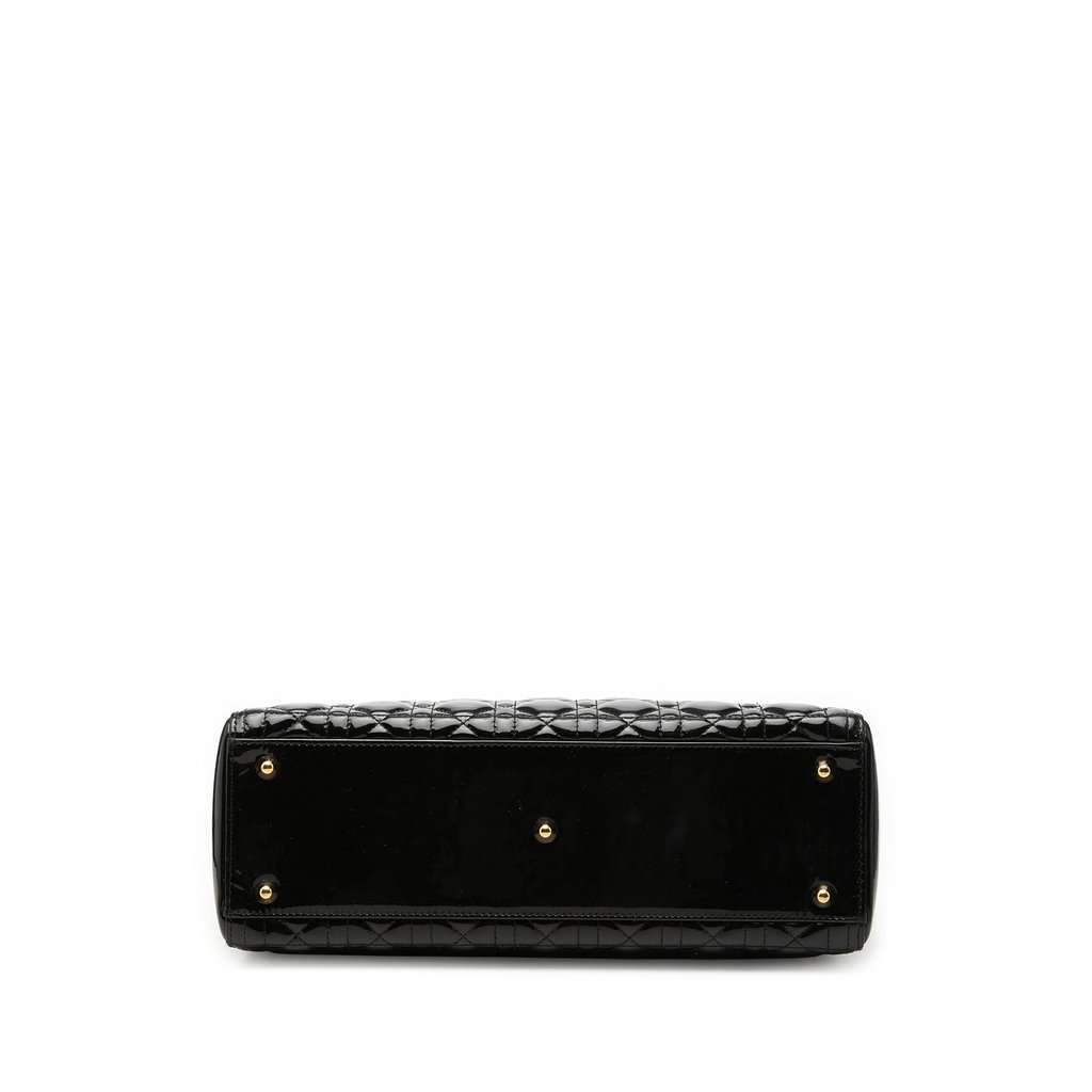 Dior Large Patent Cannage Lady Dior Black Leather Very good condition - Inside View