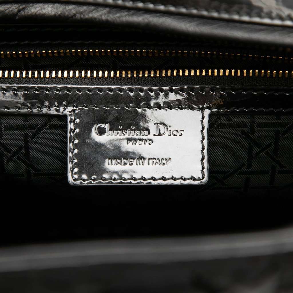 Dior Large Patent Cannage Lady Dior Black Leather Very good condition - Box View