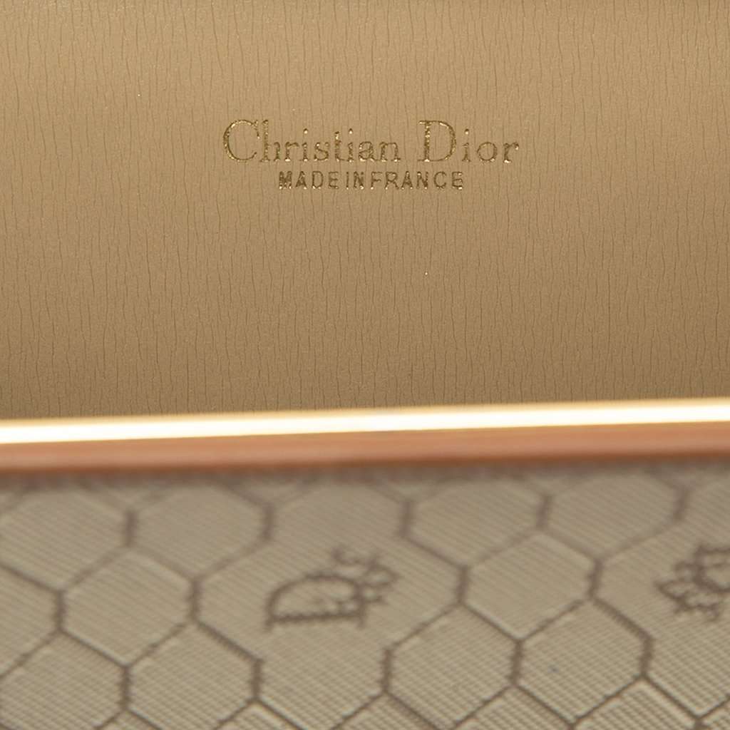 Dior Honeycomb Coated Canvas Chain Crossbody Beige Very good - Box View