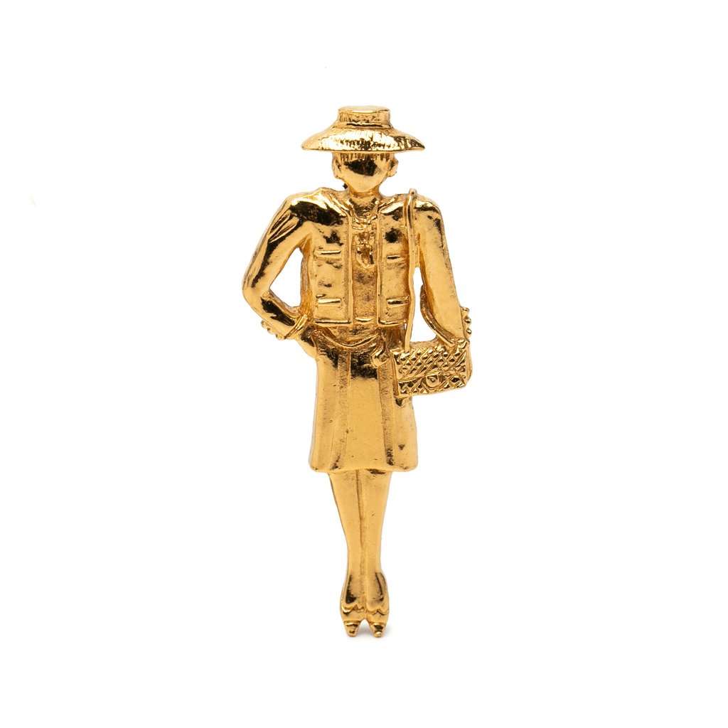 Chanel Gold Plated Coco Mademoiselle Pin Brooch Gold Metal Very good - Front View