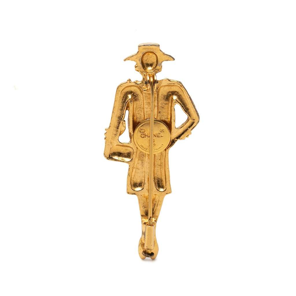 Chanel Gold Plated Coco Mademoiselle Pin Brooch Gold Metal Very good - Back View