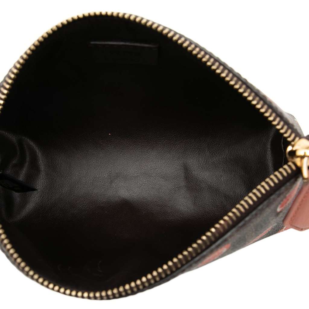 Fendi Zucca Coated Canvas Ballerina Pouch Brown Very good condition - Model View