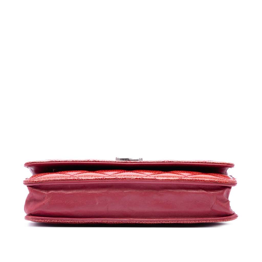 Chanel Paris Dallas CC Quilted Patent Goatskin Wallet on Chain Red Leather Very good condition - Inside View