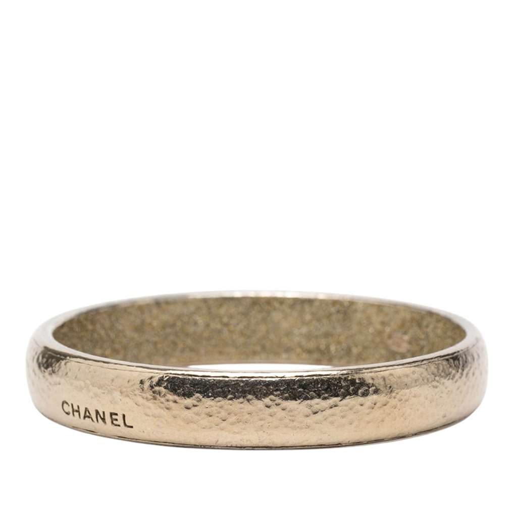 Chanel Gold Plated Logo Bangle Gold Metal Very good - Back View