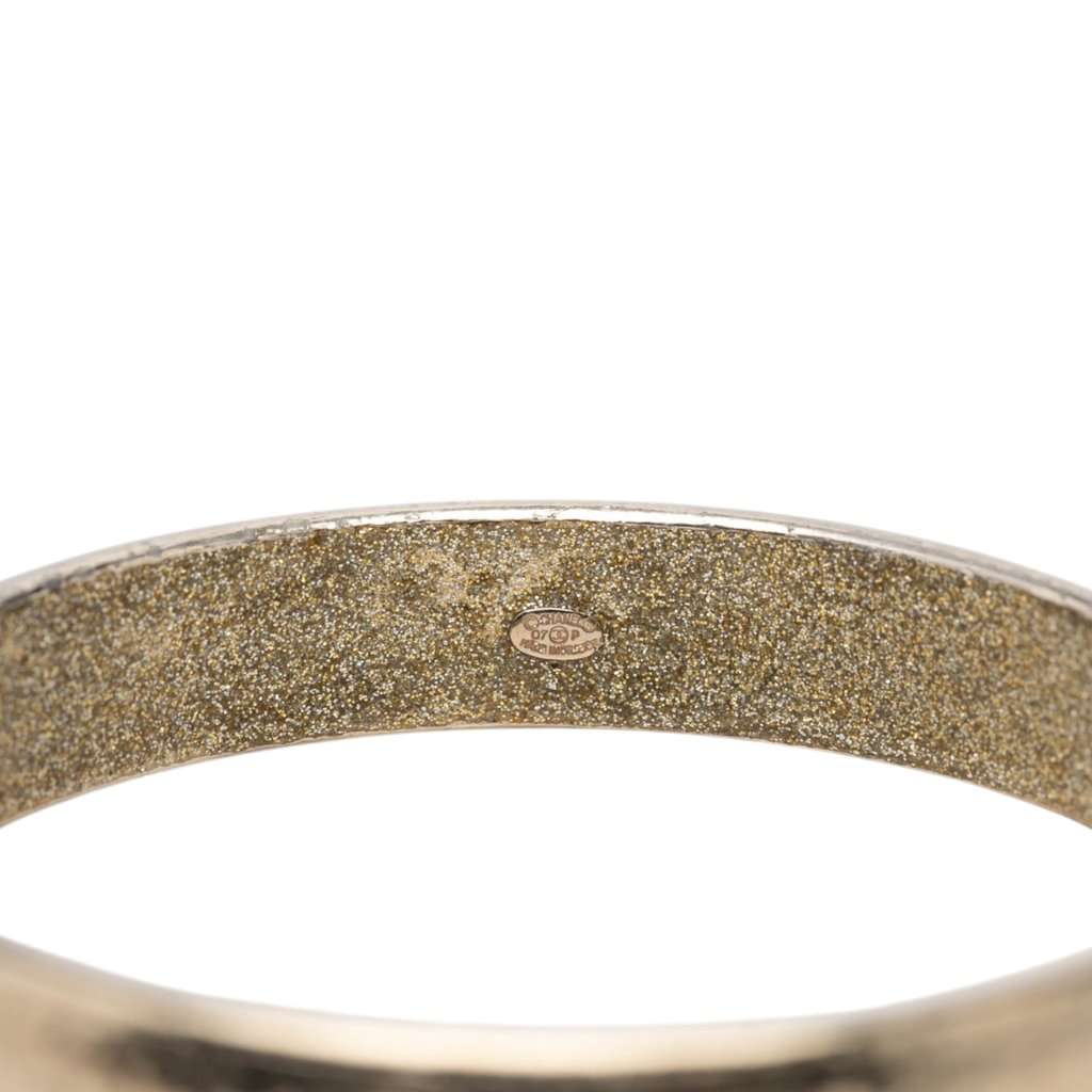 Chanel Gold Plated Logo Bangle Gold Metal Very good - Model View