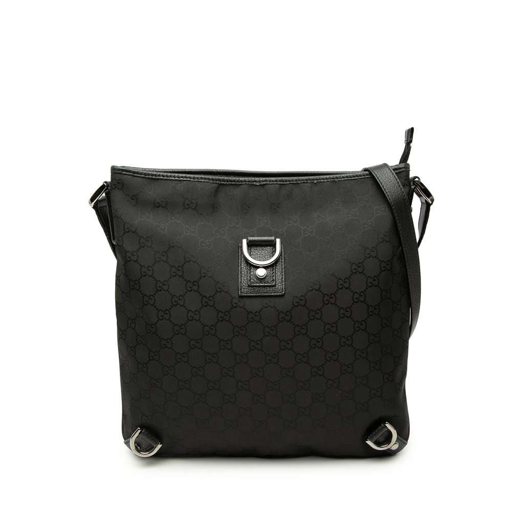 Gucci GG Nylon Abbey D Ring Crossbody Black Very good - Front View