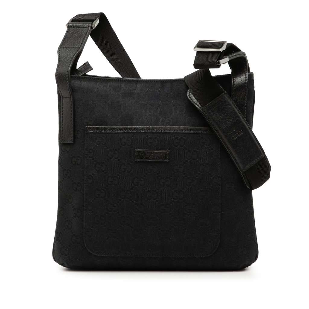 Gucci GG Canvas Crossbody Black Very good condition - Front View