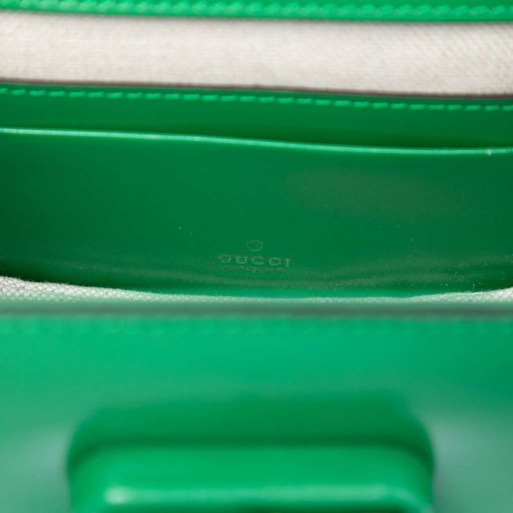 Gucci Mini Calfskin 1947 Bamboo Top Handle Bag Green Leather Very good condition - Box View