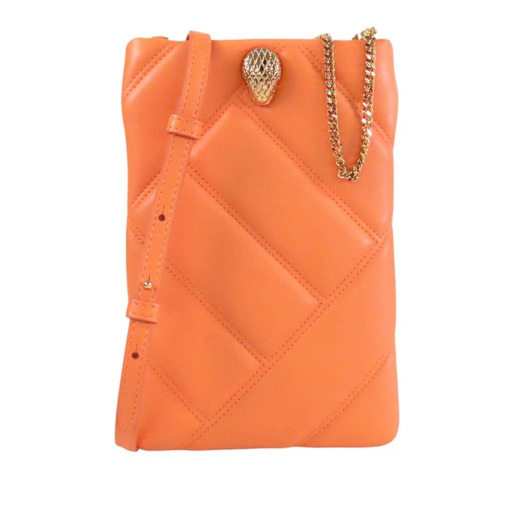 Bvlgari Leather Serpenti Cabochon Phone Case Crossbody Orange Leather Very good - Front View